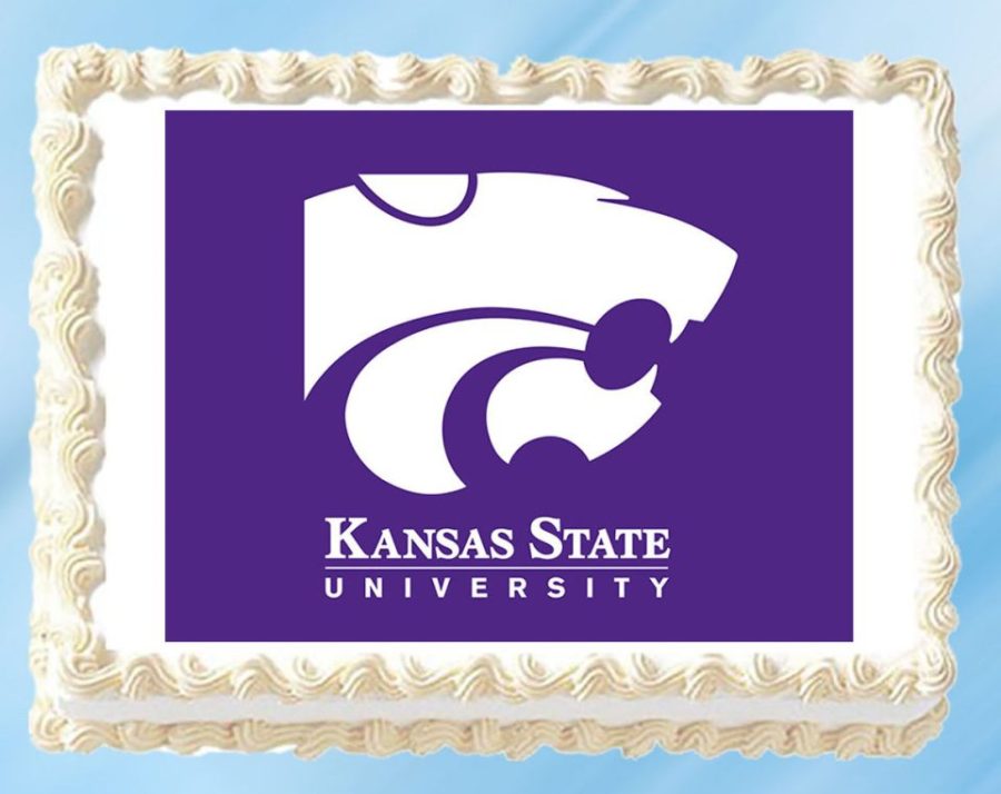 Kansas State Edible Image Topper Cupcake Cake Frosting 1/4 Sheet 8.5 x 11"