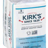 Kirk's Castile Natural coconut oil Soap Bar - 3 Count x 4 oz