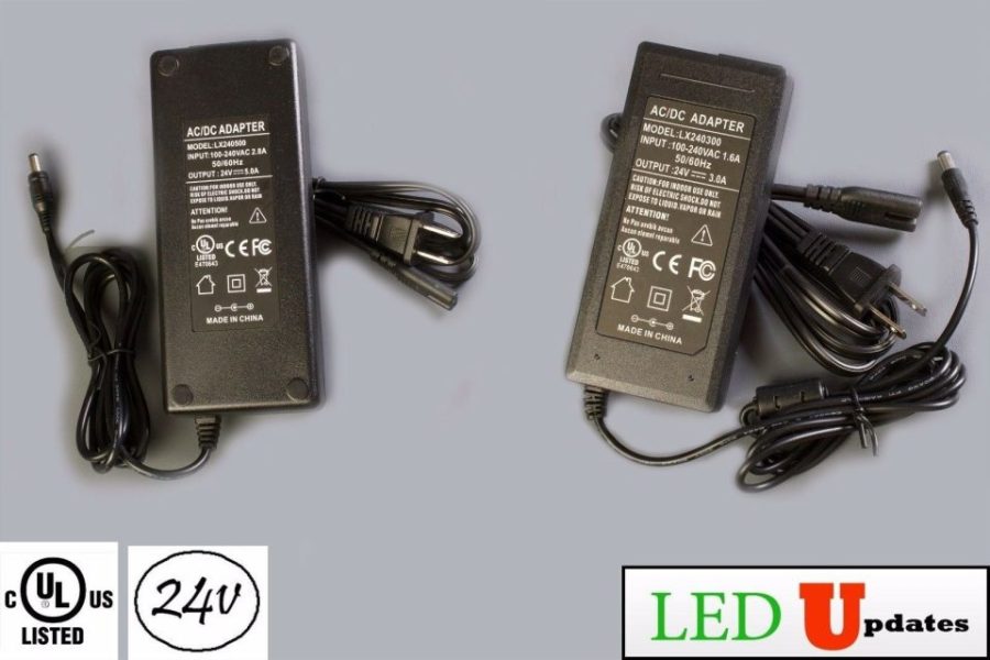 LEDUPDATES 24V AC ADAPTER POWER SUPPLY DRIVER UL LISTED FOR 24V LED STRIP LIGHT