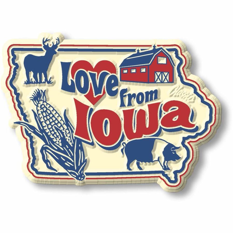 Love from Iowa Vintage State Magnet by Classic Magnets, Collectible Souvenirs Ma