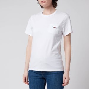 Maison Kitsuné Women's Tricolor Fox Patch Pocket T-Shirt - White - XL