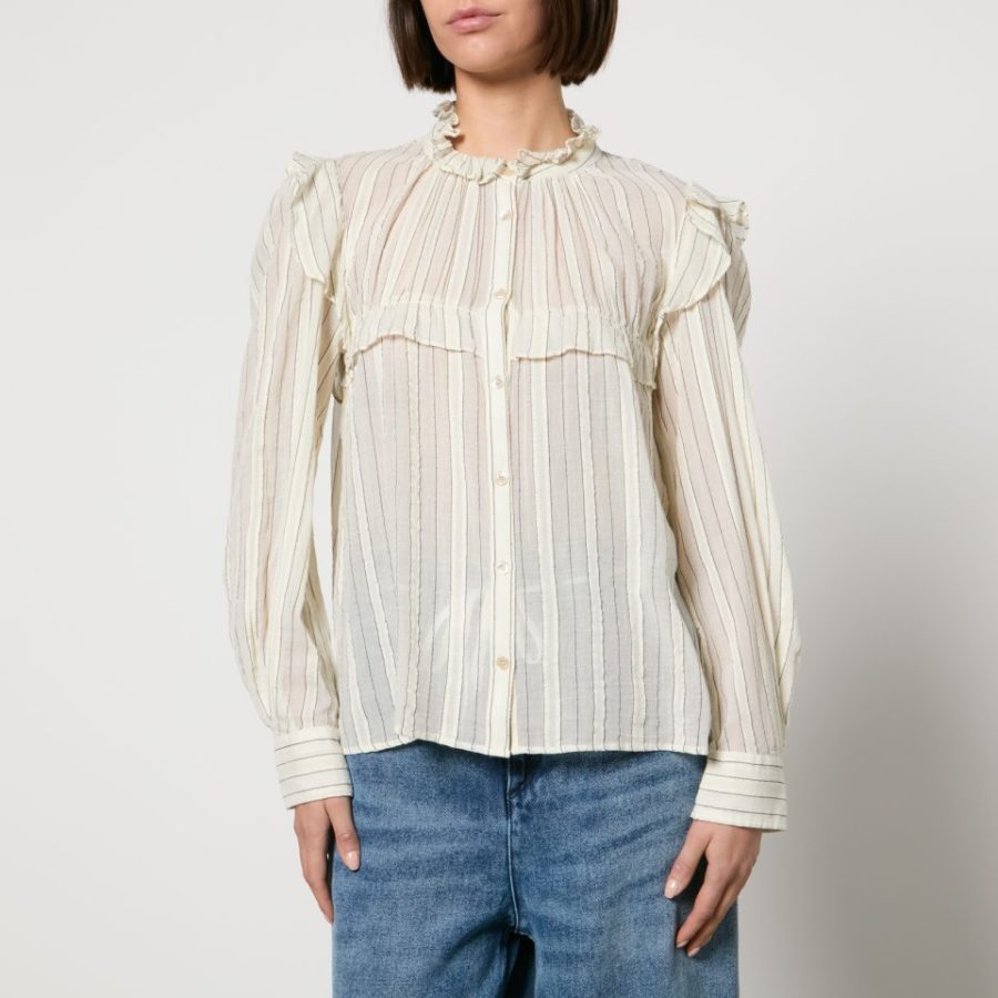 Marant Etoile Idety Semi-Sheer Cotton-Seersucker Shirt - FR 34/UK 6