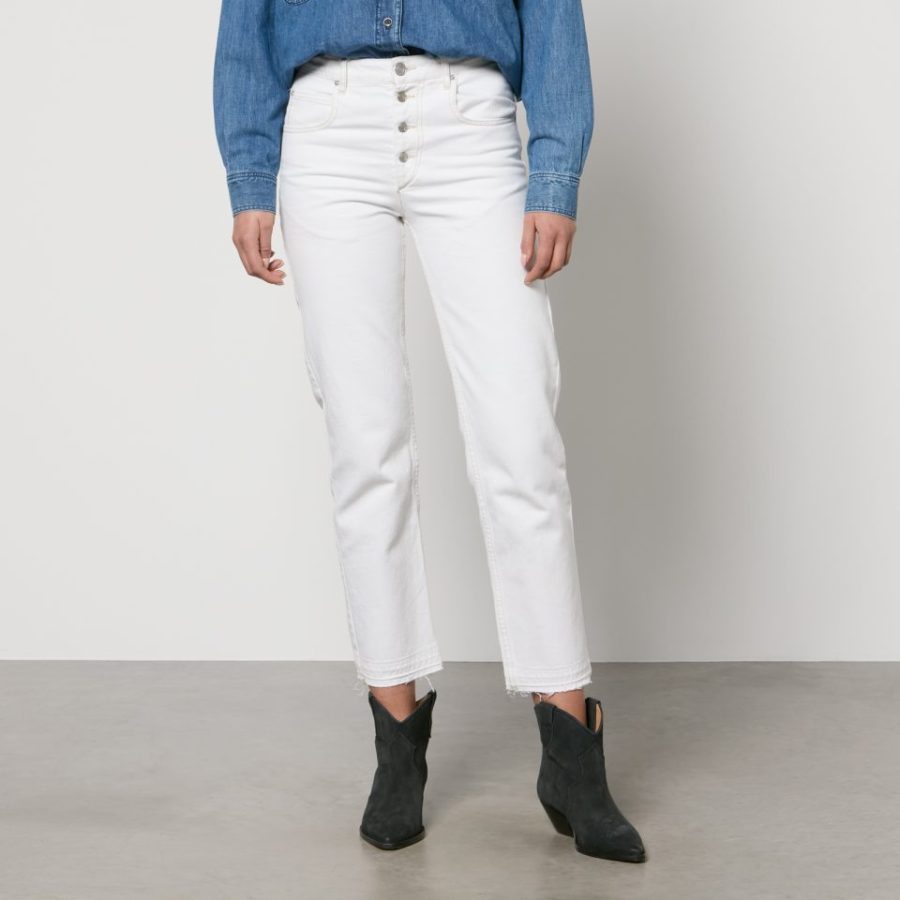Marant Etoile Jemina Denim Cropped Straight-Leg Jeans - FR 34/UK 6