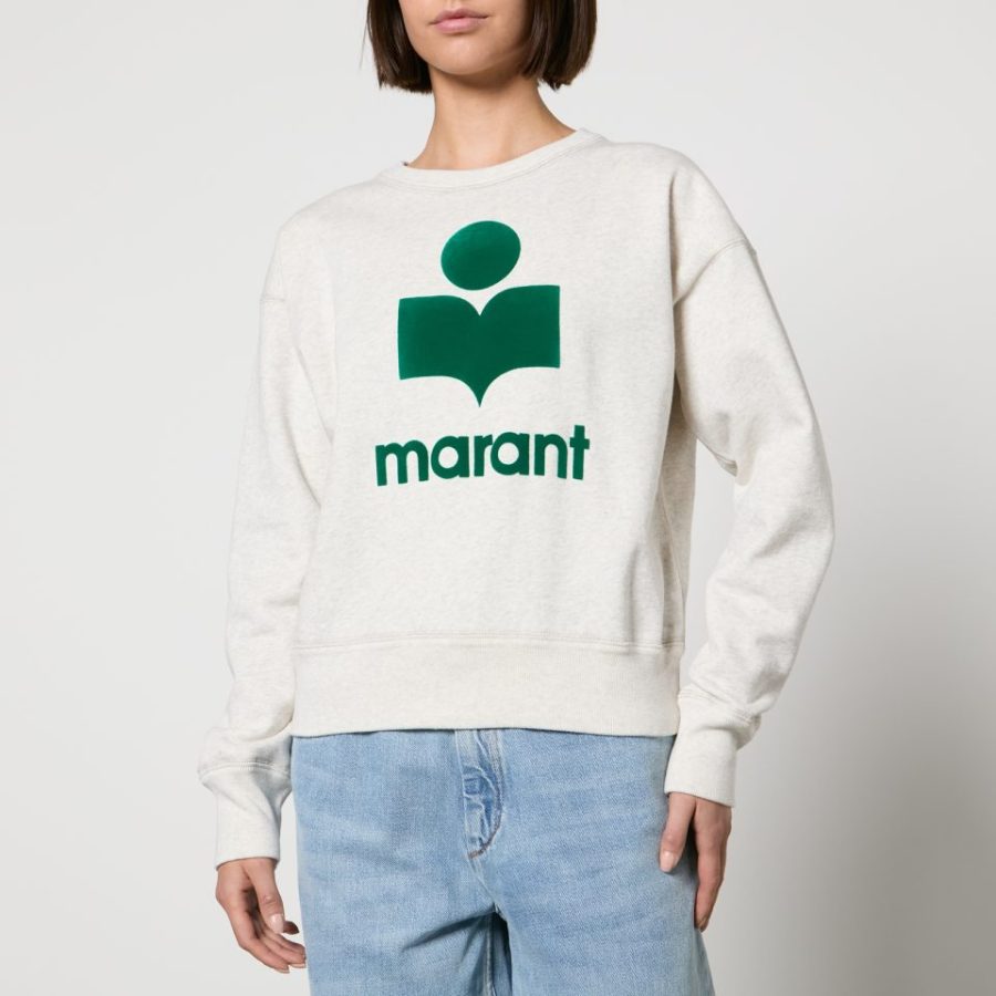 Marant Etoile Mobyli Flocked Logo Cotton-Jersey Sweatshirt - FR 32/UK 4