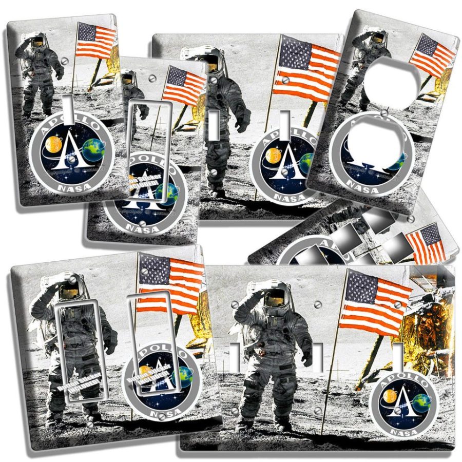 NASA SPACE ASTRONAUT APOLLO MOON LANDING SWITCH WALL PLATE OUTLET ROOM ART DECOR