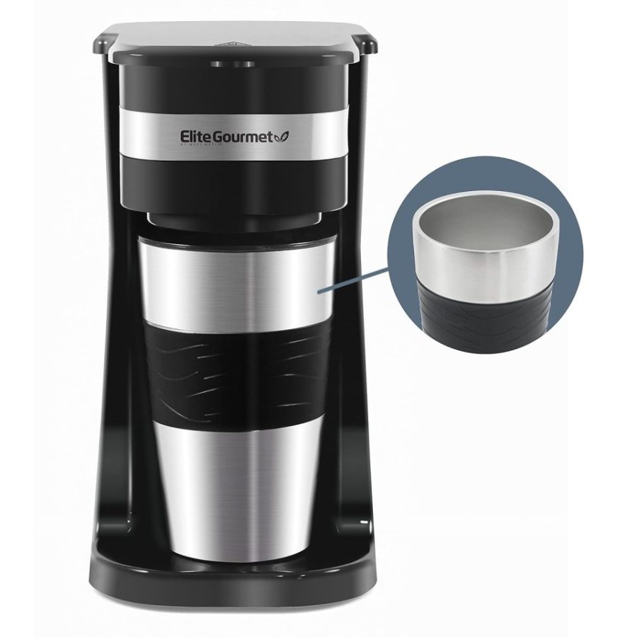 Personal Single-Serve Compact Coffee Maker, With Pause N Serve, Reusable Filter,