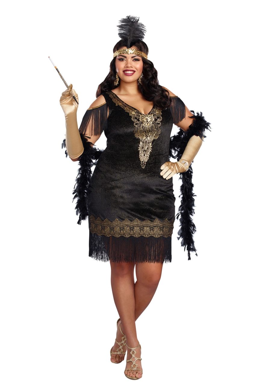 Plus Size Swanky Flapper Costume Dress for Women