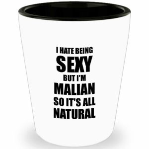 Sexy Malian Shot Glass Funny Gift For Husband Wife Bf Gf Mali Pride Liquor Lover