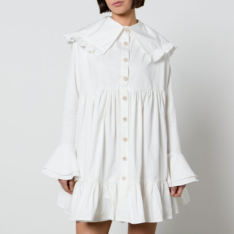 Sister Jane Curious Collar Cotton-Poplin Mini Dress - L/UK 14