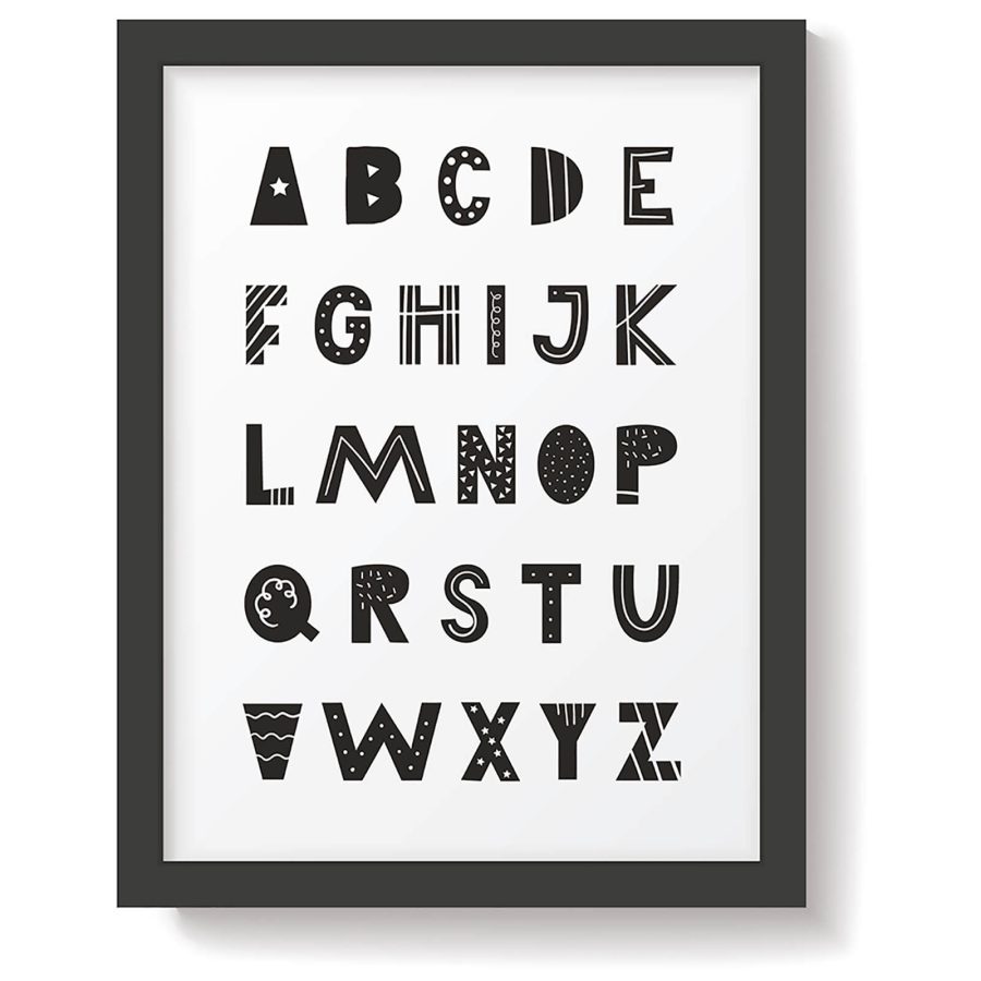 Snüz Alphabet Nursery Print - Monochrome