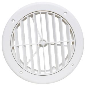 VALTERRA A103363VP A10-3363VP Heating and A/C Register with 360° Rotation (No Damper) - 5-1/4 INCH ID x 7 INCH OD, White