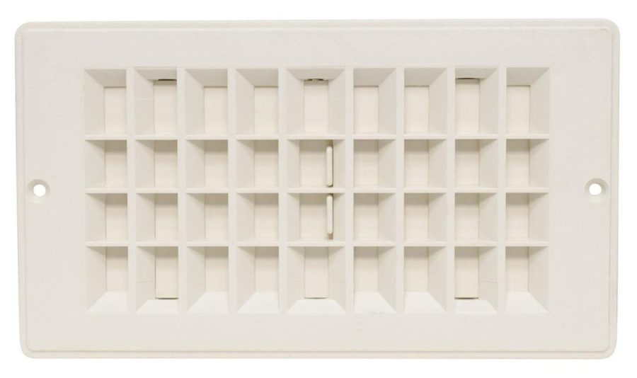 VALTERRA A103364VP A10-3364VP Dampered Heating and A/C Floor Register - 4 INCH x 8 INCH, Off White