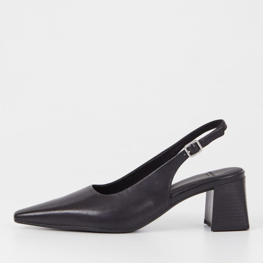 Vagabond Women's Altea Leather Sling Back Court Shoes - Black - UK 3