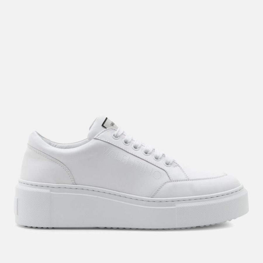 Valentino Women's Baraga Summer Embossed Leather Flatform Trainers - UK 3