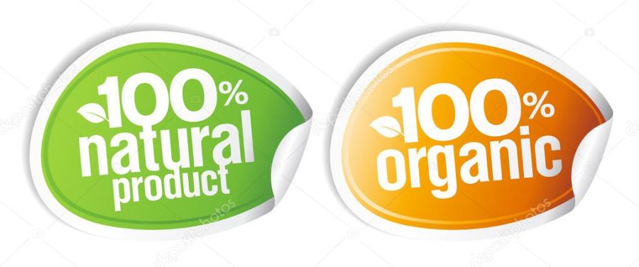 100 percents natural product stickers.