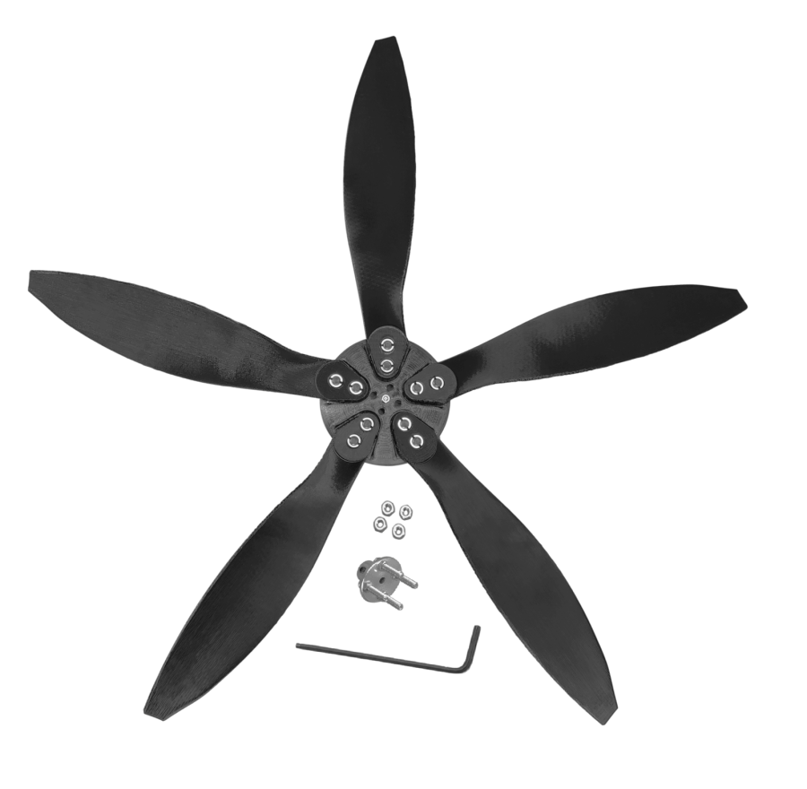 18" Swept Diameter Blades + Hub Set for Micro (Mini) Wind Turbine