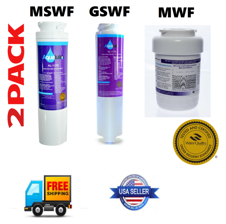 2 Pack GE SmartWater Compatible Refrigerator Water Filter MWF / GSWF / MSWF