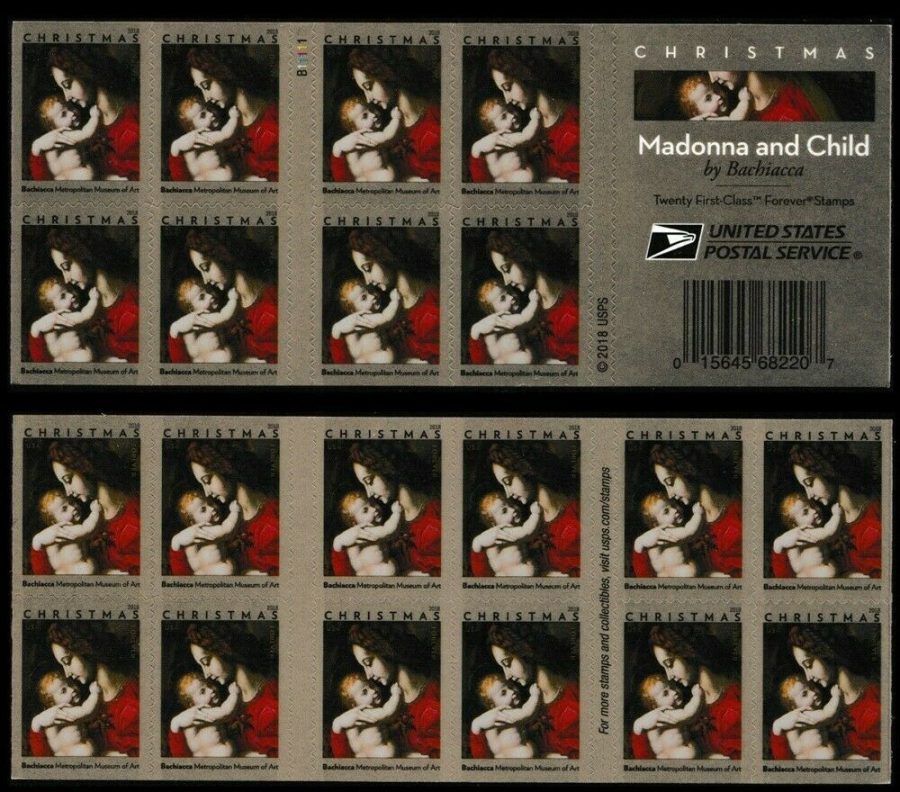 2018 Madonna and Child by Bachiacca Book of 20 - Stamps Scott 5331a
