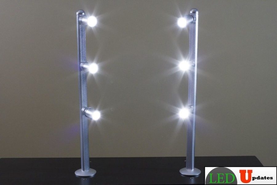 2x Retail display jewelry showcase LED silver pole light fy-53 UL power supply