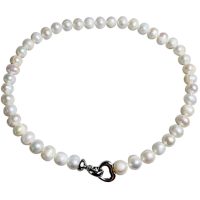 9-10mm Natural Pearl Necklace Genuine Freshwater Pearl Jewelry 925 Sterling SIlv