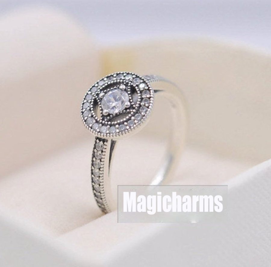 925 Sterling Silver Vintage Allure with Clear CZ Ring For Women QJCB1020