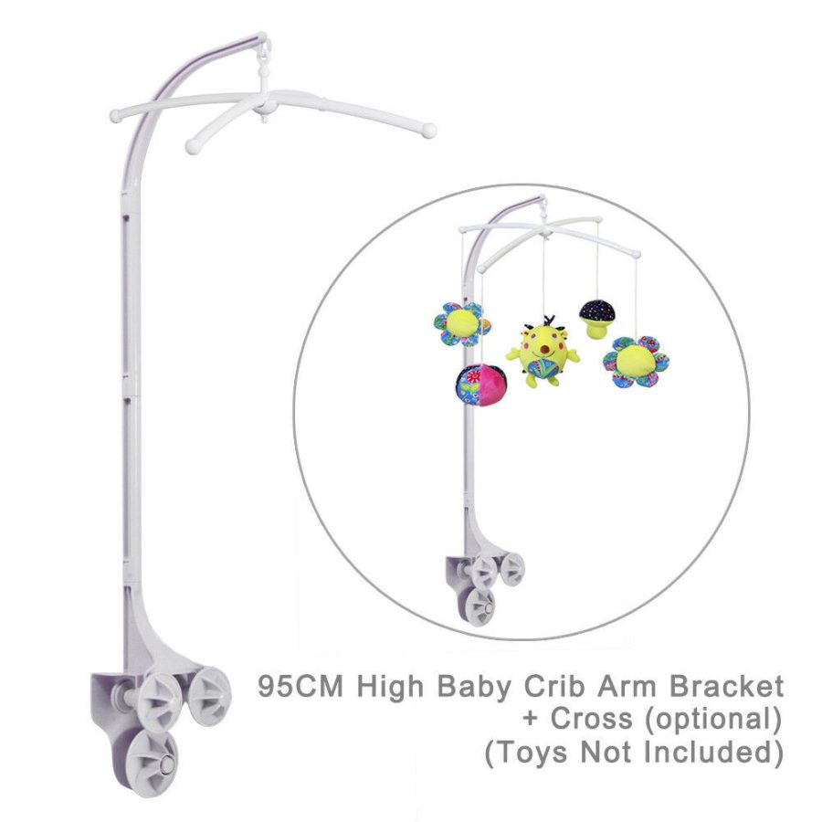 95CM (37") High Baby Crib Mobile Bed Bell Toys Holder Arm Bracket, 3 Nut Screws