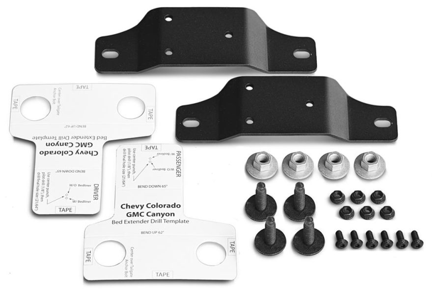 AMP RESEARCH 7461101A BedXTender Bracket Kit, 2 Brackets + Hardware & Drill Template | 74611-01A | Fits 2019 - 2022 Chevrolet Colorado & GMC Canyon