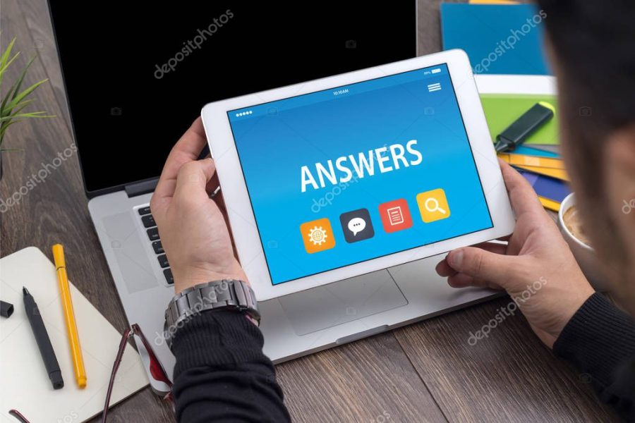 ANSWERS CONCEPT ON TABLET PC