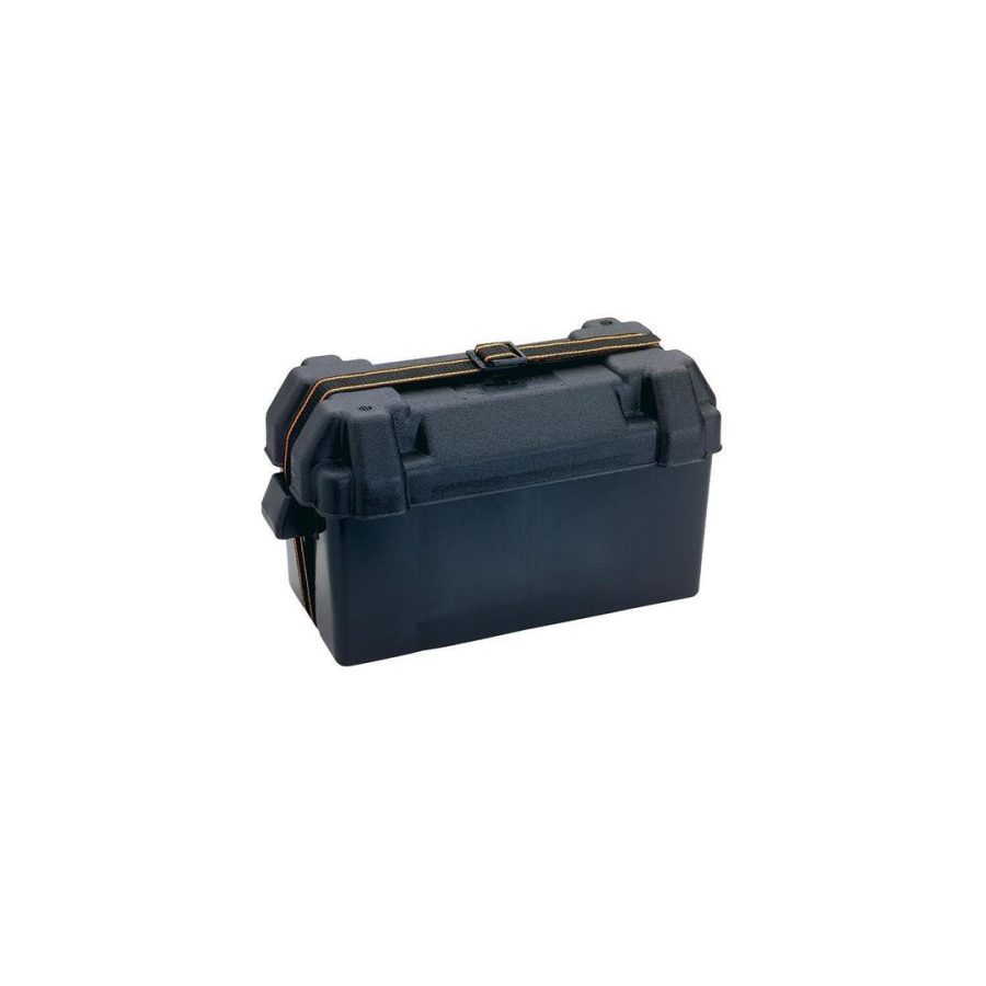 ATTWOOD 90841 9084-1 Large 29/31 Series Vented Marine Boat Battery Box with Mounting Kit and Strap, Black