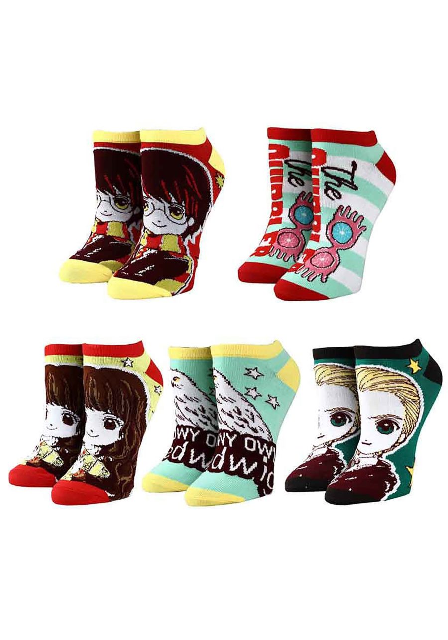 Adult Harry Potter Chibi 5 Pair Ankle Socks