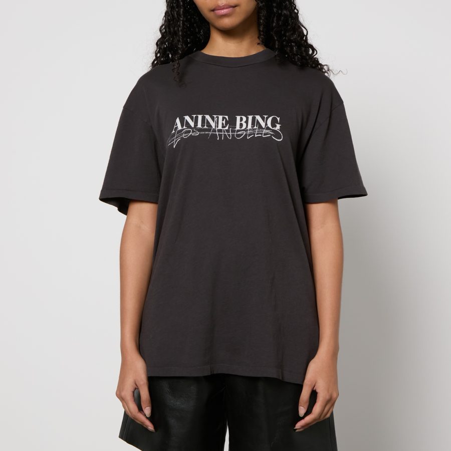 Anine Bing Walker Doodle Cotton-Jersey T-Shirt - XS
