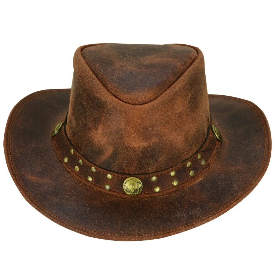 Arizona Leather Hats for Men & Women Cowboy Western Style Shape able Brim Hat