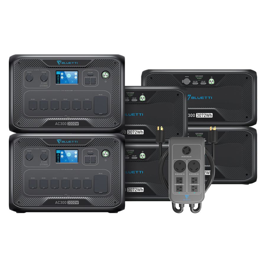 BLUETTI 2*AC300 + 4*B300 Home Battery Backup, 2*AC300+4*B300+P030A | 6000W, 12.3kWh Power Kit, w/ Fusion Box