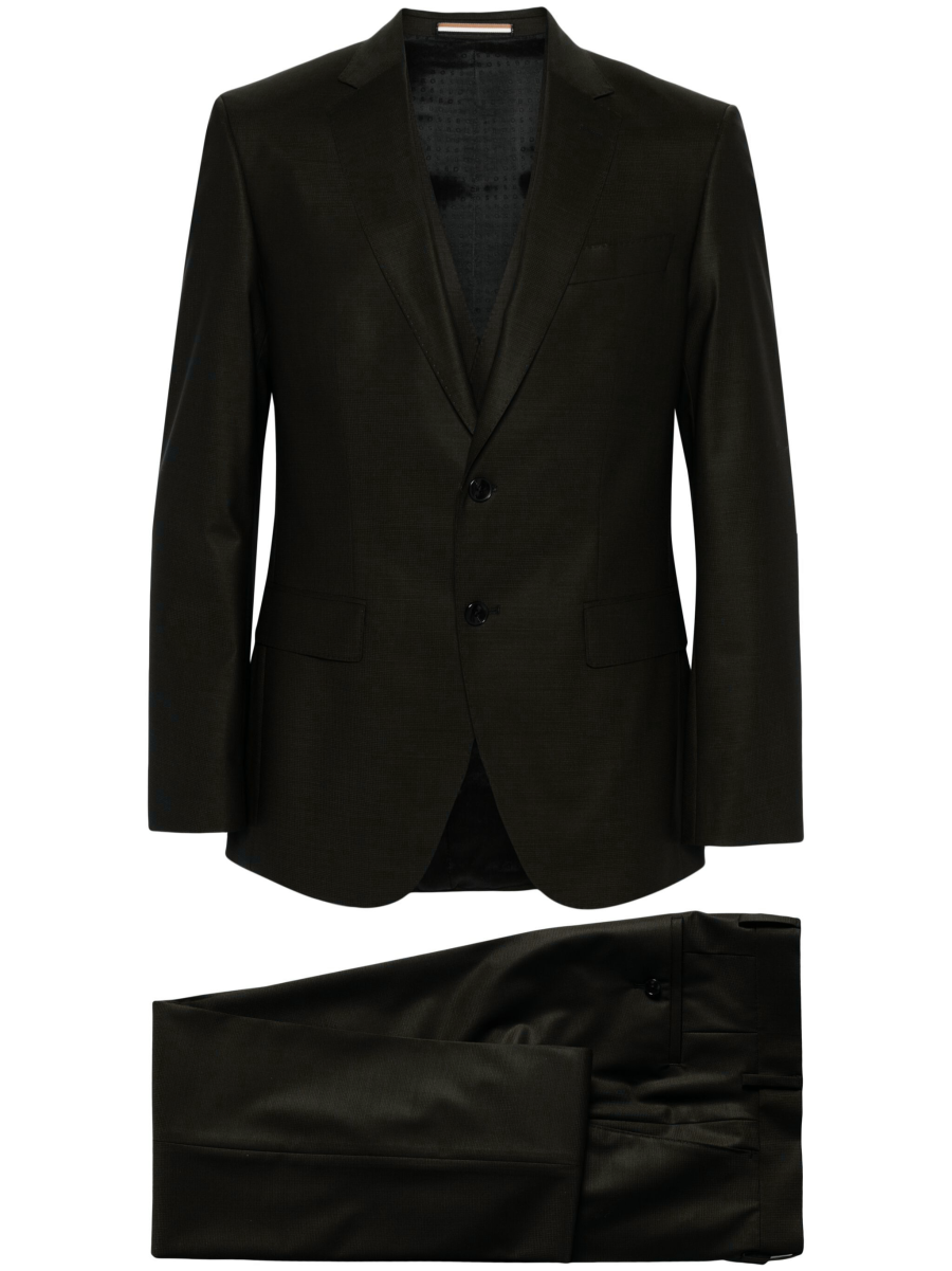 BOSS Single-breasted Three-Piece Suit Black