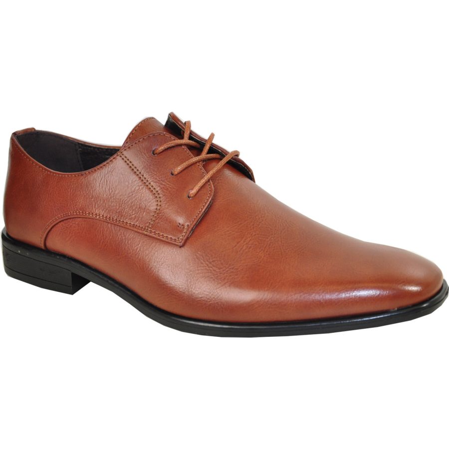BRAVO Men Dress Shoe KING-1 Classic Oxford w/ Leather Lining Medium Width Brown