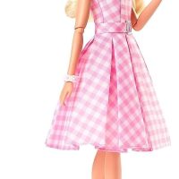 Barbi The Movie Doll Margot Robbie Collectible Wearing Pink & Gingham Dress