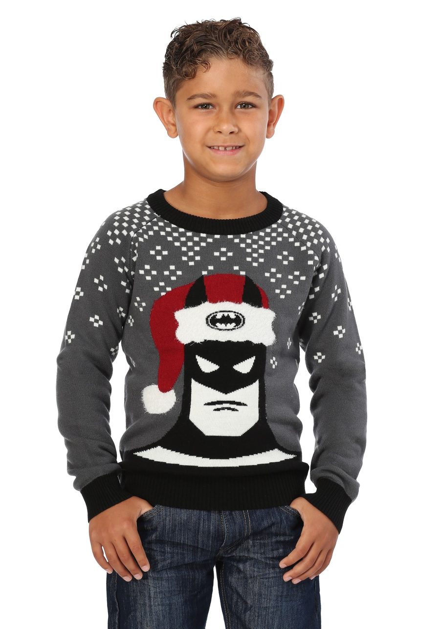 Batman Holiday Hat Kids Ugly Christmas Sweater