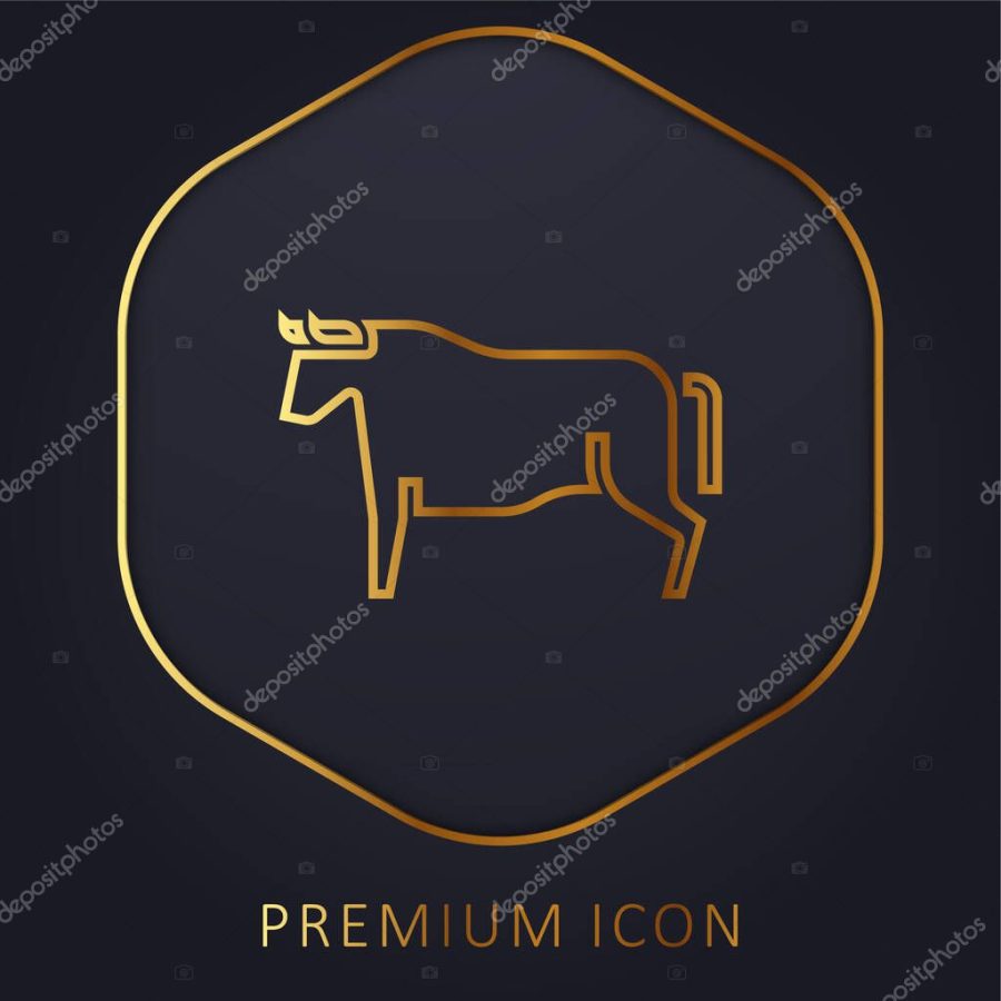 Beef golden line premium logo or icon