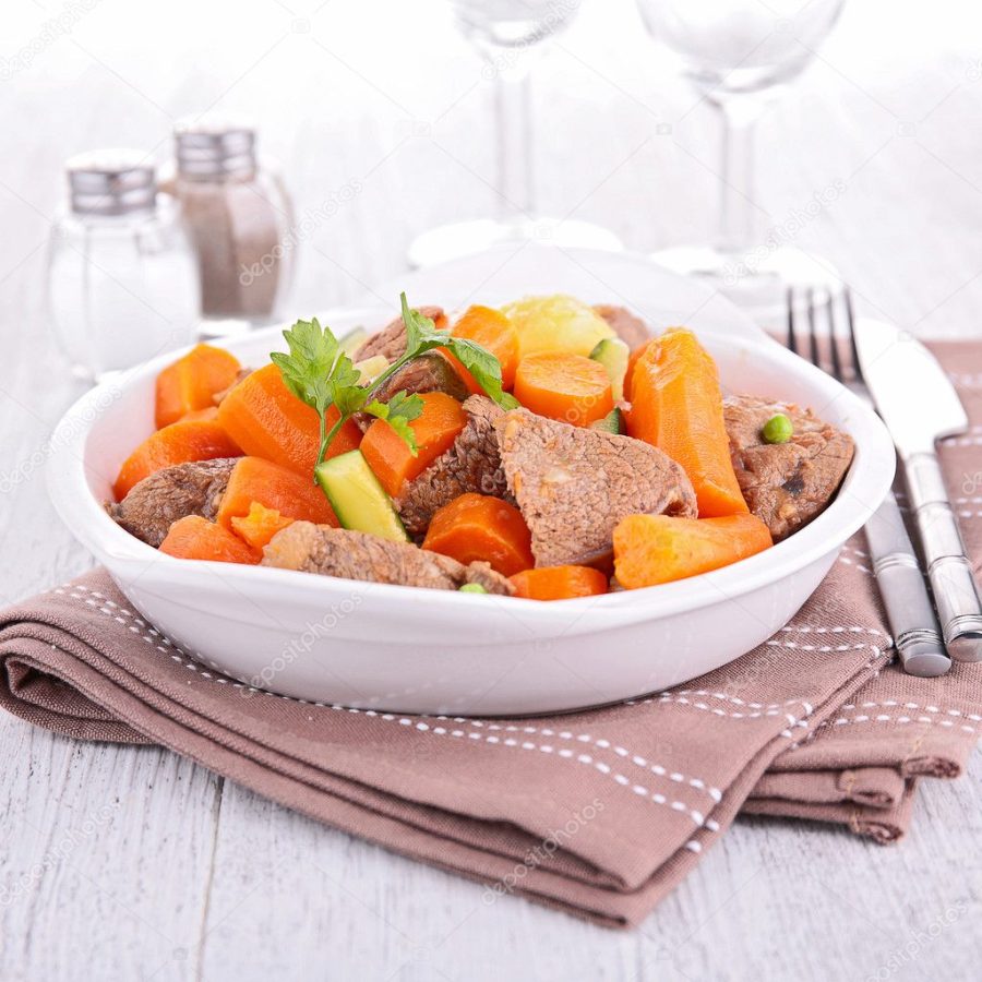 Beef stew and vegetables