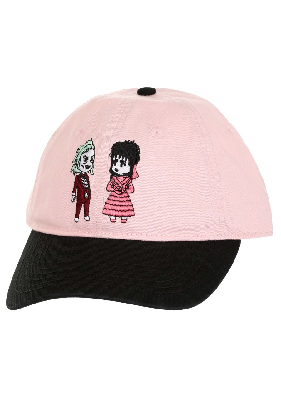 Beetlejuice Pink & Black Wedding Dad Hat