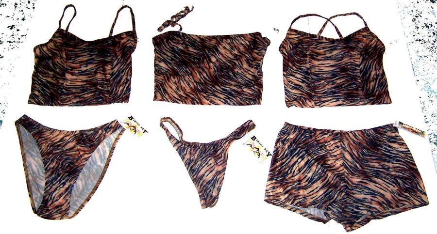 Bikini Bay Tawny Tiger Print Swimsuit Separates Create Your Own Tankini Sz S,M,L