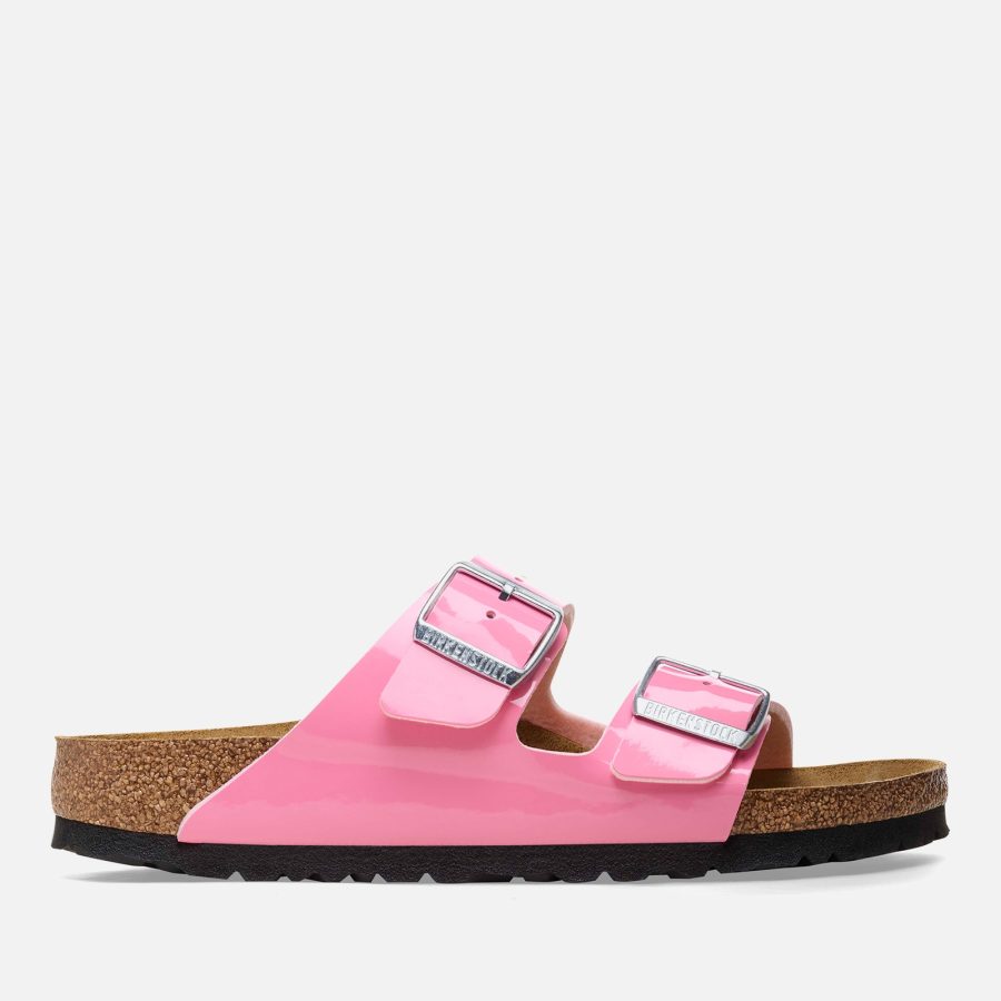 Birkenstock Women's Arizona Slim Fit Patent Double Strap Sandals - Candy Pink - UK 3.5
