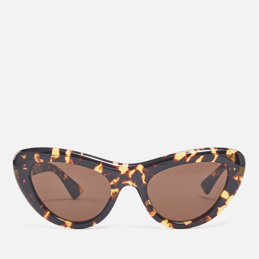Bottega Veneta Curvy Tortoiseshell Acetate Cat Eye-Frame Sunglasses
