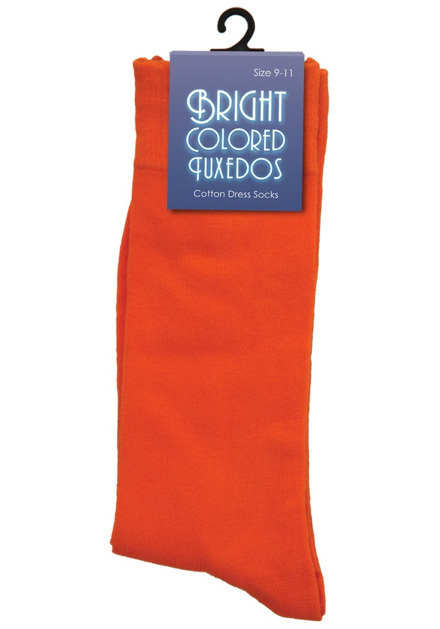 Bright Orange Men's Dress Costume Socks