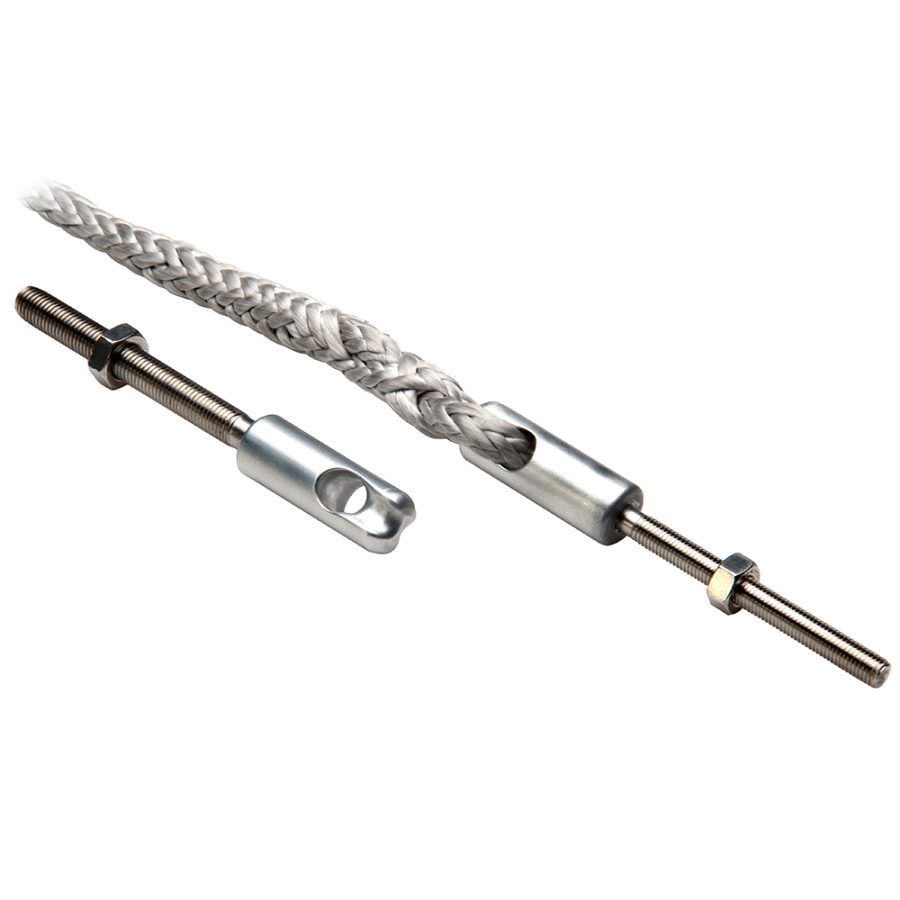 C. SHERMAN JOHNSON 20-62 SPLICE EYE W/THREADED STUD: 1/4 INCH -28 X 2-1/2 INCH RH W/SPLICE EYE