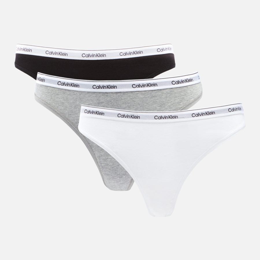 Calvin Klein Modern Three-Pack Logo Stretch-Jersey Thongs - XS
