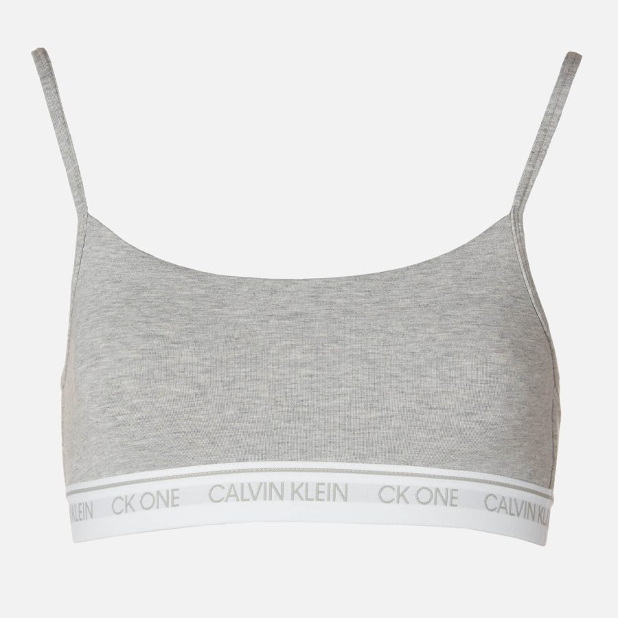 Calvin Klein Women's Unlined Bralette - Grey Heather - XL