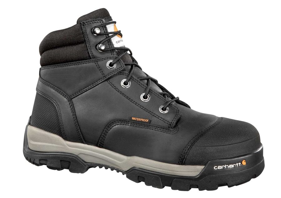 Carhartt - CME6351 - Men's Ground Force Black Leather Waterproof Composite Safety Toe 6" Lace-Up Work Boot