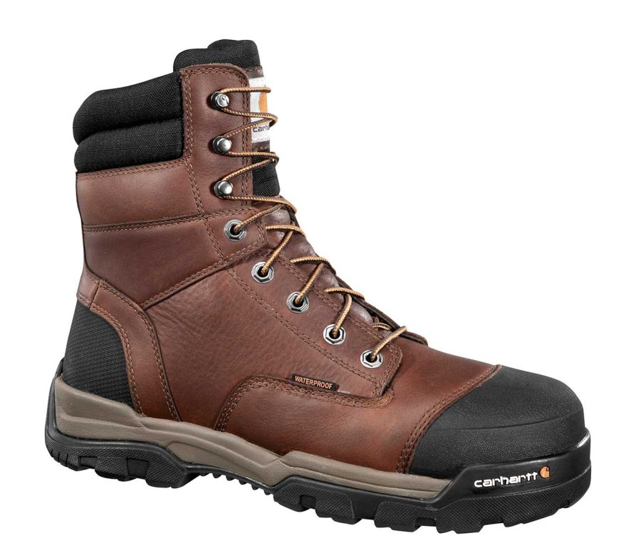 Carhartt - CME8355 - Men's Ground Force Brown Leather Waterproof Composite Safety Toe 8" lace-up Work Boot
