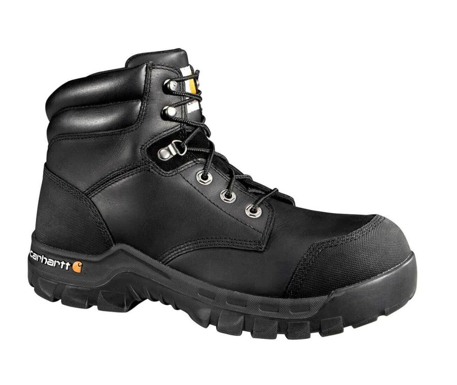 Carhartt - CMF6371 - Rugged Flex Black Leather Waterproof Composite Safety Toe 6" lace-up Work Boot